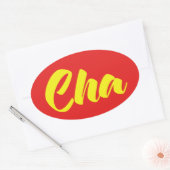 Vietnamese vader - Cha ~ Tiakng Vioottaal Ovale Sticker (Envelop)