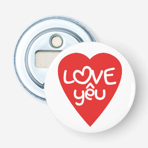 Vietnamese Valentijn & Love Yêu Asian Wordplay Button Flesopener