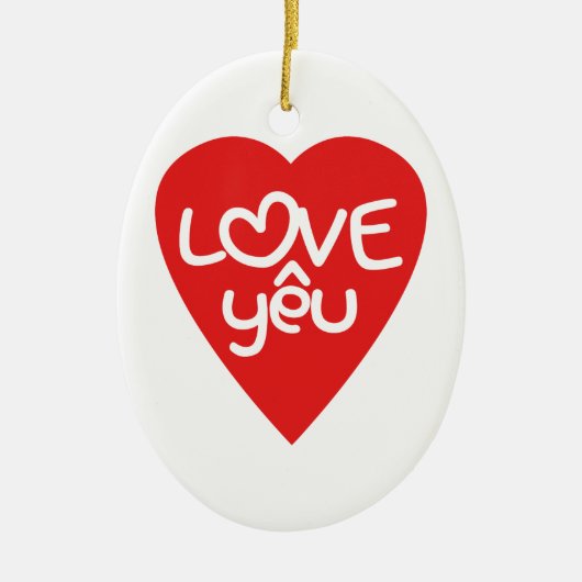 Vietnamese Valentijn & Love Yêu Asian Wordplay Keramisch Ornament (Voorkant)