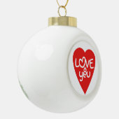 Vietnamese Valentijn & Love Yêu Asian Wordplay Keramische Bal Ornament (Links)