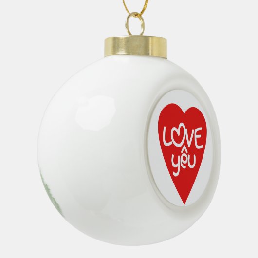Vietnamese Valentijn & Love Yêu Asian Wordplay Keramische Bal Ornament (Links)