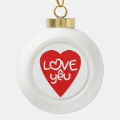 Vietnamese Valentijn & Love Yêu Asian Wordplay Keramische Bal Ornament (Voorkant)