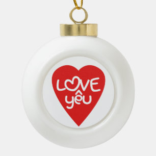 Vietnamese Valentijn & Love Yêu Asian Wordplay Keramische Bal Ornament