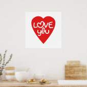 Vietnamese Valentijn & Love Yêu Asian Wordplay Poster (Keuken)