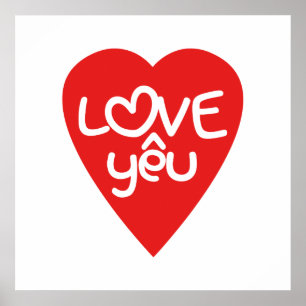 Vietnamese Valentijn & Love Yêu Asian Wordplay Poster