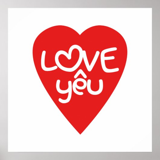 Vietnamese Valentijn & Love Yêu Asian Wordplay Poster (Voorkant)