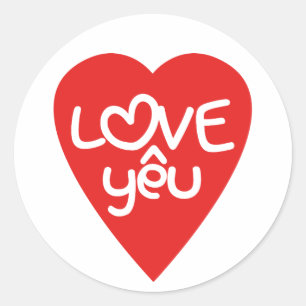Vietnamese Valentijn & Love Yêu Asian Wordplay Ronde Sticker