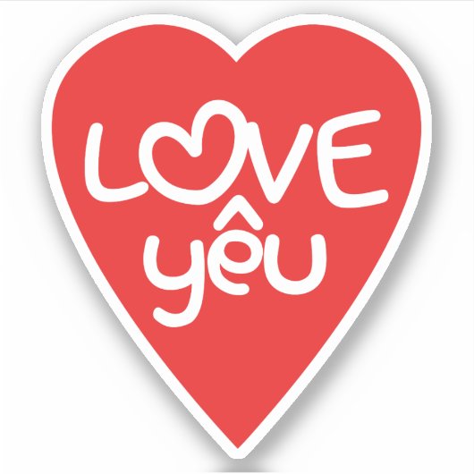 Vietnamese Valentijn & Love Yêu Asian Wordplay Sticker (Voorkant)