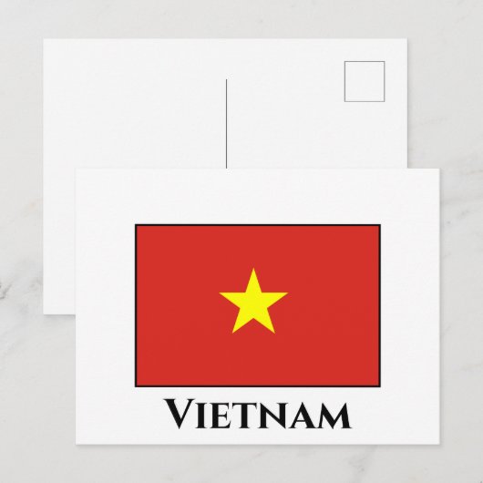 Vietnamese vlag briefkaart (Voorkant / Achterkant)