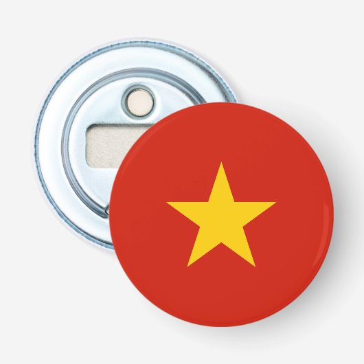 Vietnamese vlag button flesopener (Voorkant)