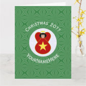 Vietnamese vlag engel kerst gepersonaliseerd kaart (Gele Bloem)