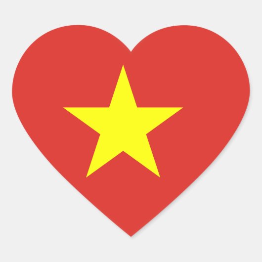 Vietnamese vlag hart sticker (Voorkant)