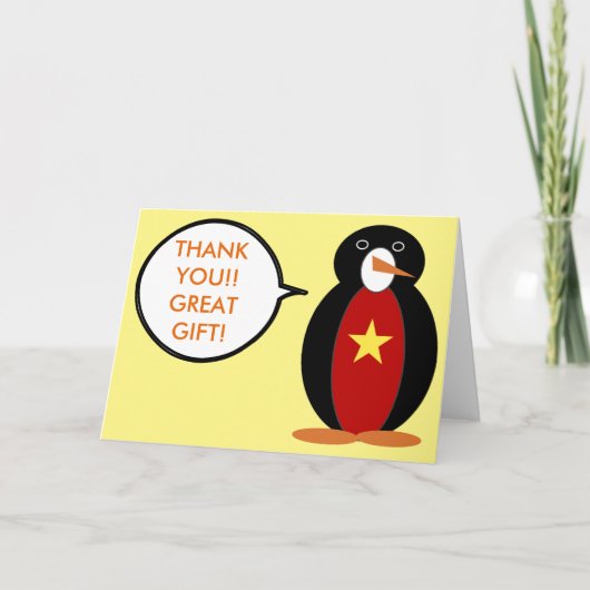 Vietnamese vlag met mevrouw Penguin Bedankkaart (Voorkant)