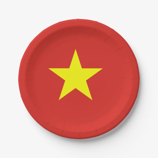 Vietnamese vlag papieren bordje (Voorkant)