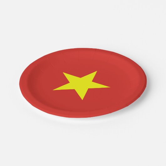 Vietnamese vlag papieren bordje (Gekanteld)