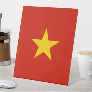 Vietnamese vlag reclamebord met voetstuk