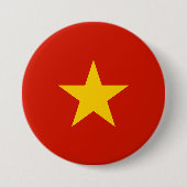 Vietnamese vlag ronde button 7,6 cm (Voorkant)