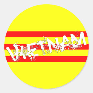 Vietnamese vlag (ronde stickers) ronde sticker