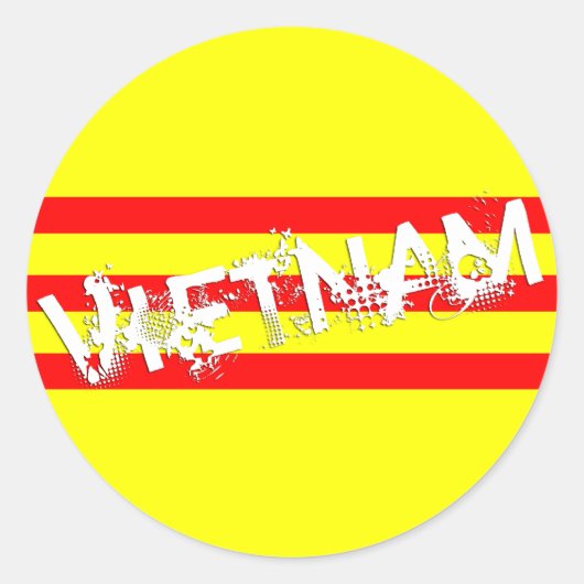 Vietnamese vlag (ronde stickers) ronde sticker (Voorkant)