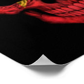 Vietnamese vlag schedel op zwart poster (Hoek)