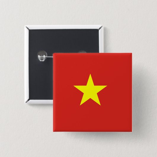 Vietnamese vlag vierkante button 5,1 cm (Voorkant /achterkant)