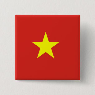 Vietnamese vlag vierkante button 5,1 cm