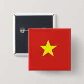 Vietnamese vlag vierkante button 5,1 cm (Voorkant /achterkant)