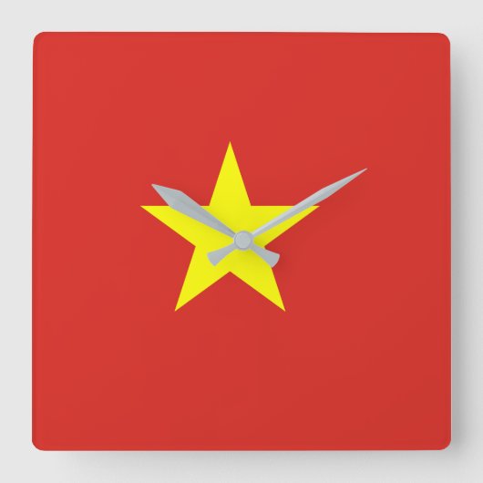 Vietnamese vlag vierkante klok (Voorkant)