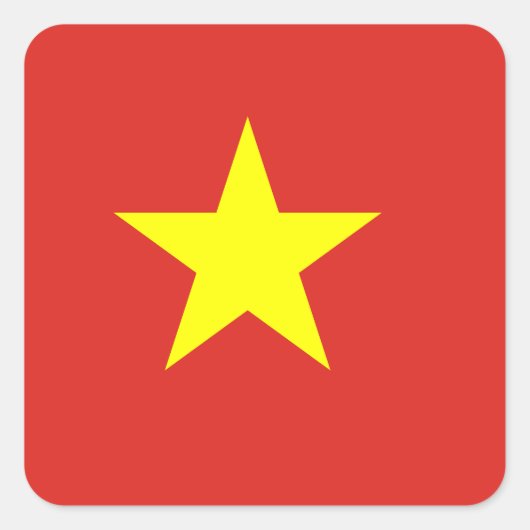 Vietnamese vlag vierkante sticker (Voorkant)