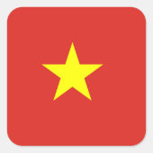 Vietnamese vlag vierkante sticker (Voorkant)