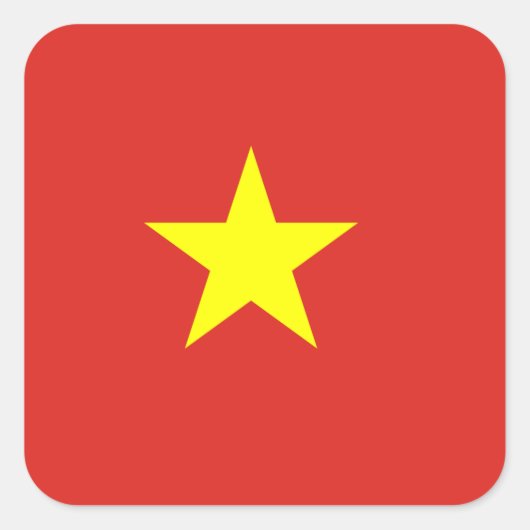 Vietnamese vlag vierkante sticker (Voorkant)