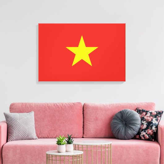 Vietnamese vlag (Vietnam) Canvas Afdruk (Insitu (Woonkamer))