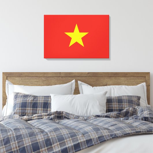 Vietnamese vlag (Vietnam) Canvas Afdruk (Insitu (Slaapkamer))