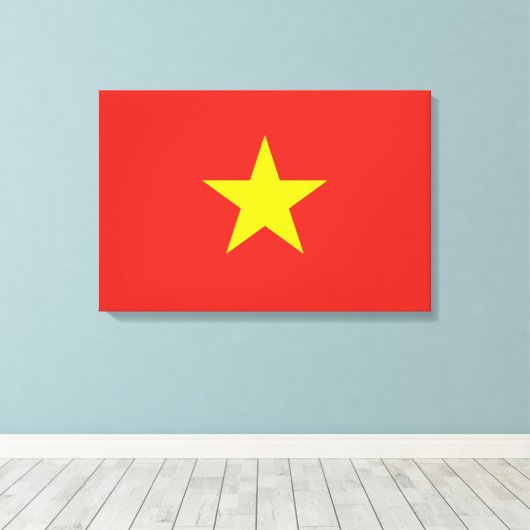 Vietnamese vlag (Vietnam) Canvas Afdruk (Insitu (Houten vloer))