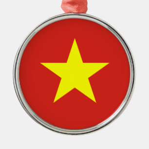 Vietnamese vlag (Vietnam) (Gele ster) Metalen Ornament