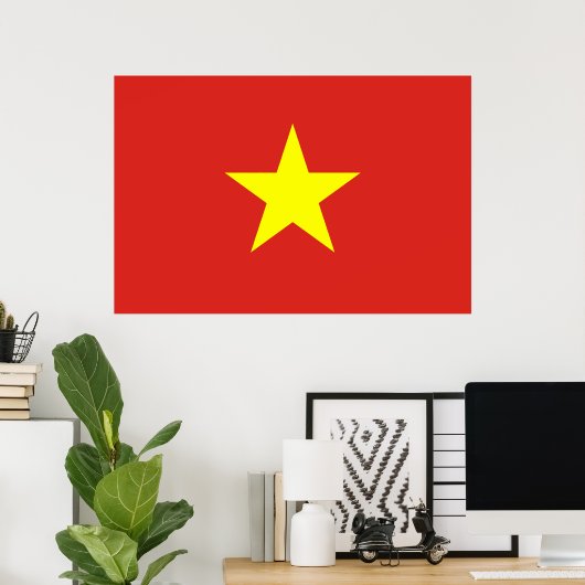 Vietnamese vlag (Vietnam) Poster (Thuiskantoor)