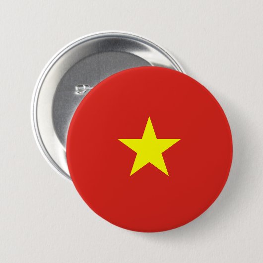 Vietnamese vlag (Vietnam) Ronde Button 7,6 Cm (Voorkant /achterkant)