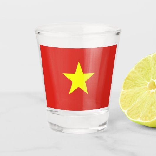 Vietnamese vlag (Vietnam) Shot Glas (Voorkant)