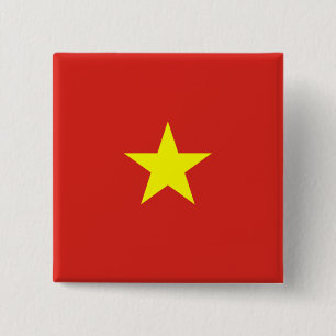Vietnamese vlag (Vietnam) Vierkante Button 5,1 Cm