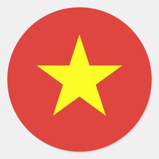 Vietnamese Vlag, Vlag van Vietnam Ronde Sticker (Voorkant)
