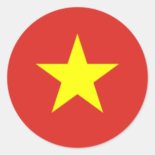 Vietnamese Vlag, Vlag van Vietnam Ronde Sticker