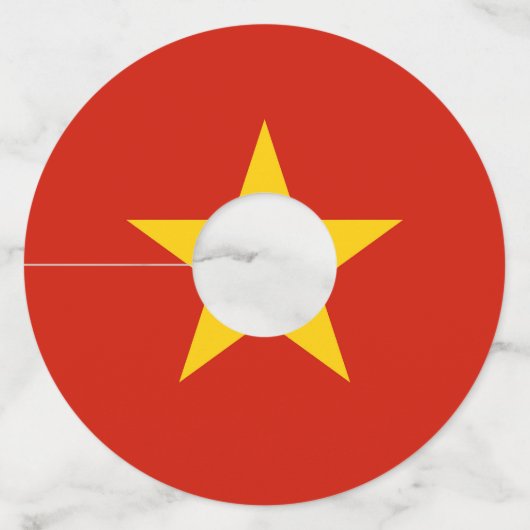 Vietnamese vlag wijnglaslabel (Voorkant)