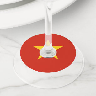 Vietnamese vlag wijnglaslabel