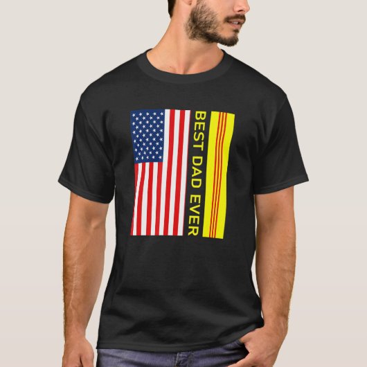 Vietnamese VNC Vlag Vietnam Cong Hoa Beste Papa Ev T-shirt (Voorkant)