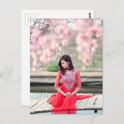 Vietnamese vrouw briefkaart (Voorkant / Achterkant)