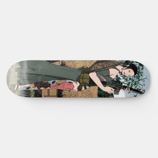 Vietnamese vrouw persoonlijk skateboard (Horizontaal)
