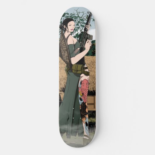 Vietnamese vrouw persoonlijk skateboard (Voorkant)