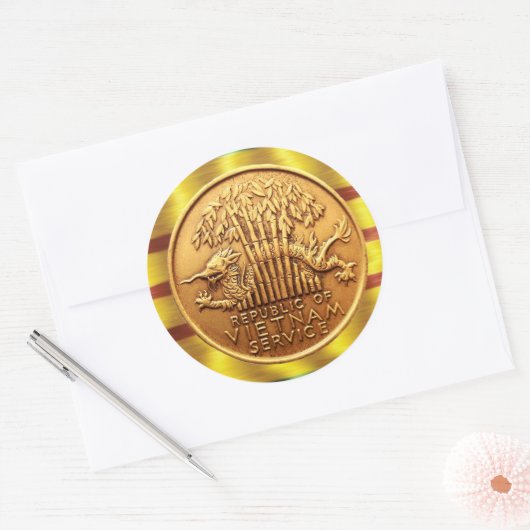 Viëtnamimedailletjes Ronde Sticker (Envelop)
