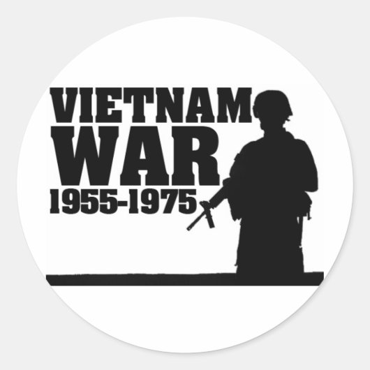 Vietnamoorlog 1955-1975 ronde sticker (Voorkant)