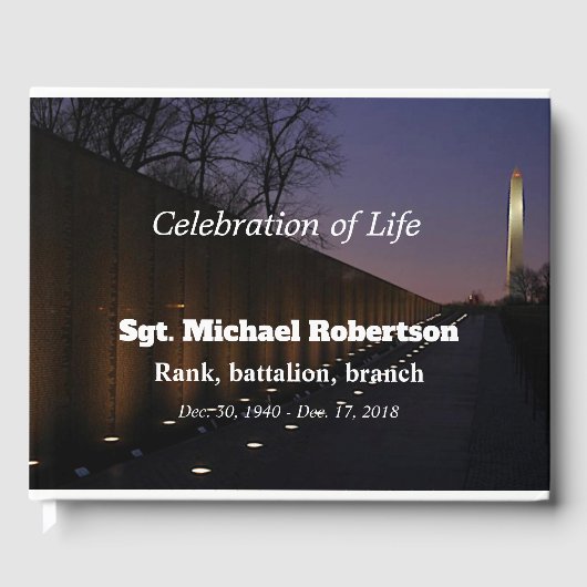 Viëtteran en Memorial in Washington Gastenboek (Voorkant)